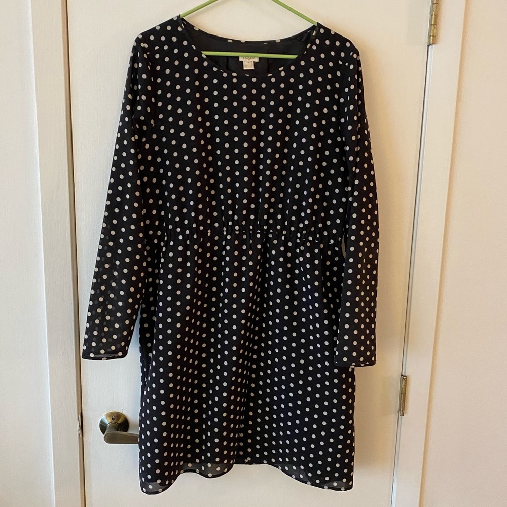 Jcrew Factory black/cream polka dot dress - sz 14